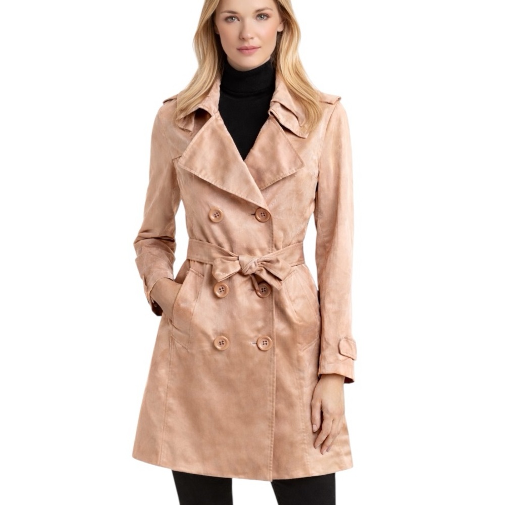 Yoana Baraschi Bronze Iridescent Long Trench Jacket